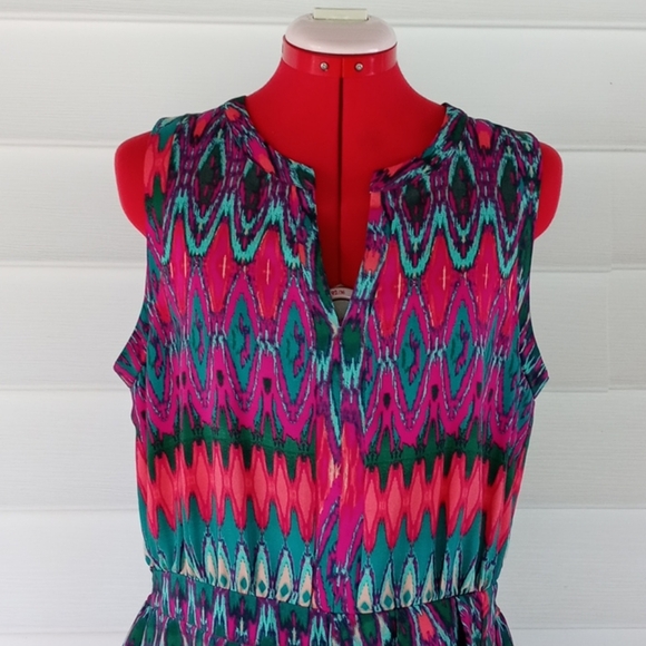 Charlie Jade Colorful Tulip Dress Sz L - Picture 2 of 12